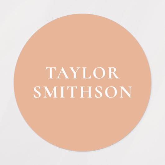 Einfache Minimal Coral Navy Blue Individuelle Name Etiketten (Design 1)