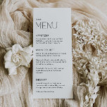 Einfache Minimal Dinner Hochzeit Menükarte<br><div class="desc">Einfache und elegante Menükarten sind eine klassische Methode,  um ein sauberes und raffiniertes Aussehen zu bieten,  das jede Tischumgebung ergänzt. Behalt es mit diesen schlichten und eleganten Menükarten,  die nie aus dem Stil verschwinden werden. Für mehr Koordination besuchen Sie bitte unsere Simple Modern Wedding Collection</div>