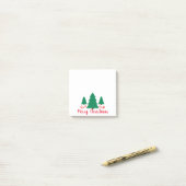 Einfache Minimal Drei grüne Bäume Frohe Weihnachte Post-it Klebezettel (Auf Schreibtisch)