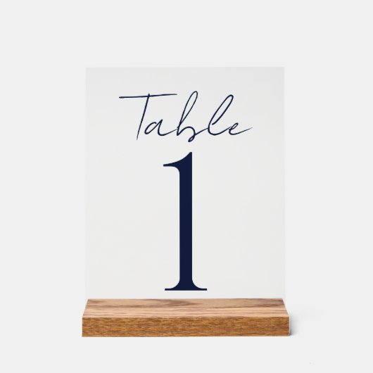 Einfache Minimal Dunkelblauer Text Hochzeit Acrylschild (Vorderseite)