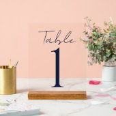 Einfache Minimal Dunkelblauer Text Hochzeit Acrylschild (Hochzeit)