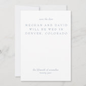 Einfache Minimal Dusty Blue Modern Save the Date (Vorderseite)