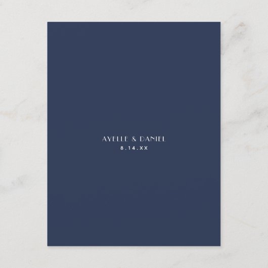 Einfache Minimal-Ecru-Hochzeitsdetails für die Mar Begleitkarte (Rückseite)