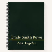 Einfache Minimal-Einstieg Grün-Spiral-Notebook Notizblock (Vorderseite)