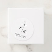 Einfache Minimal Elegance Leaf Monogram Vielen Dan Geschenkanhänger (Beispiel)