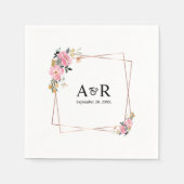 Einfache Minimal-Elegant-Monogram-Hochzeit Serviette (Vorderseite)