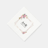 Einfache Minimal-Elegant-Monogram-Hochzeit Serviette (Ecke)