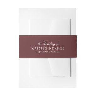 Einfache Minimal Elegant Red Burgundy Formal Weddi Einladungsbanderole