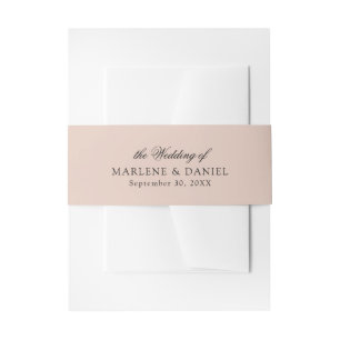 Einfache Minimal Elegant Rosa feierliche Hochzeit Einladungsbanderole