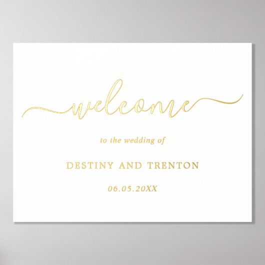 Einfache Minimal Elegante Begrüßung Foliendrucke (Vorderseite)