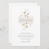 Einfache Minimal-Elegante Hochzeit mit Flora Einladung (Vorne/Hinten)