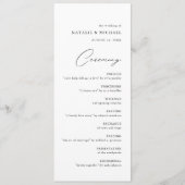 Einfache Minimal Elegante katholische Hochzeitsfei Programm (Vorderseite)