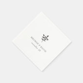 Einfache Minimal Elegante Moderne Botanische Hochz Serviette (Ecke)