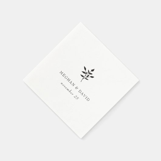 Einfache Minimal Elegante Moderne Botanische Hochz Serviette (Ecke)