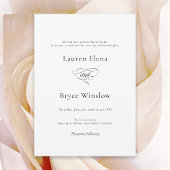 Einfache Minimal Elegante White Wedding Einladung