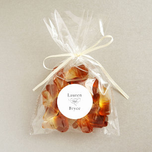 Einfache Minimal Elegante White Wedding Runder Aufkleber