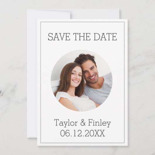 Einfache Minimal Elegantes Personalisiertes Foto H Einladung (Vorderseite)