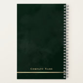 Einfache Minimal Emerald Green & Gold Shiny Spiral Notizblock (Rückseite)