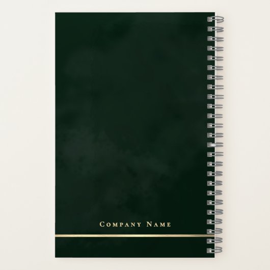 Einfache Minimal Emerald Green & Gold Shiny Spiral Notizblock (Rückseite)