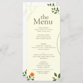 Einfache Minimal Eukalyptus Verlasst Grünes Abende Menükarte (Vorne/Hinten)