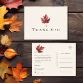 Einfache Minimal Fall Leaf Cream Wedding Vielen Da Postkarte