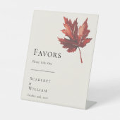 Einfache Minimal-Fall-Leaf-Creme-Gastgeschenke Hoc Sockelschild (Vorderseite)