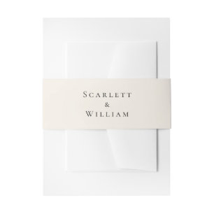 Einfache Minimal Fall Leaf Creme Hochzeit Einladungsbanderole