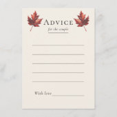 Einfache Minimal Fall Leaf Creme Hochzeit Hinweiskarte (Vorderseite)