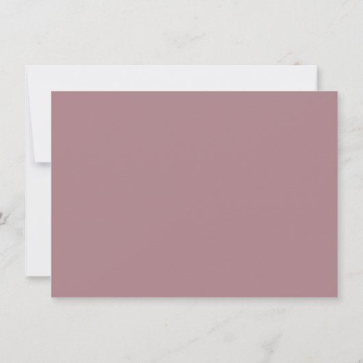 Einfache Minimal Fall Leaf Mauve Wedding Save The Date (Rückseite)