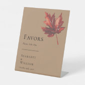 Einfache Minimal Fall Leaf Terracotta Gastgeschenk Sockelschild (Vorderseite)