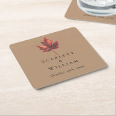 Einfache Minimal Fall Leaf Terracotta Wedding Rechteckiger Pappuntersetzer (angewinkelt)