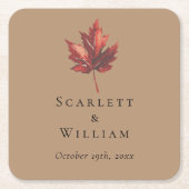 Einfache Minimal Fall Leaf Terracotta Wedding Rechteckiger Pappuntersetzer (Vorderseite)