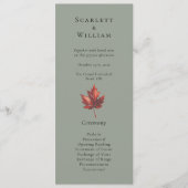 Einfache Minimal Fall Sage Grüne Hochzeit Programm (Vorderseite)