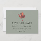 Einfache Minimal Fall Sage Grüne Hochzeit Save The Date (Vorderseite)