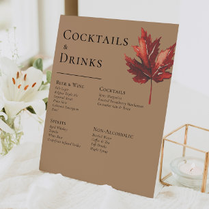 Einfache Minimal Fall Terracotta Hochzeitspass Bar Sockelschild