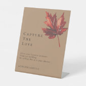 Einfache Minimal Fall Terracotta Wedding Hashtag Sockelschild (Vorderseite)