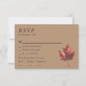 Einfache Minimal Fall Terracotta Wedding Menu UAWG RSVP Karte (Vorderseite)