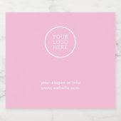 Einfache Minimal-Firmenlogo Rosa Alkoholflaschenetikett (Einzelnes Label)