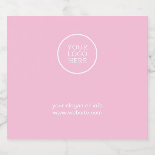 Einfache Minimal-Firmenlogo Rosa Alkoholflaschenetikett (Einzelnes Label)