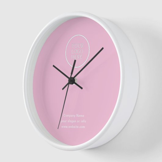 Einfache Minimal-Firmenlogo Rosa Uhr (Winkel)