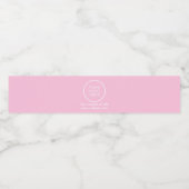 Einfache Minimal-Firmenlogo Rosa Wasserflaschenetikett (Einzelnes Label)