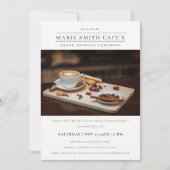 Einfache Minimal Foto Business Grand Opening Einla Dankeskarte (Vorderseite)