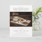 Einfache Minimal Foto Business Grand Opening Einla Dankeskarte (Stehend Vorderseite)