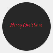EINFACHE MINIMAL fröhliche Weihnachtskarte Klassis Runder Aufkleber (Vorderseite)