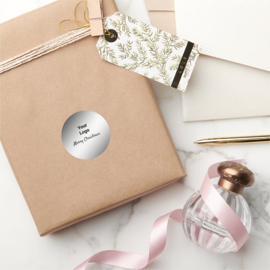 EINFACHE MINIMAL fröhliche Weihnachtskarte Klassis Runder Aufkleber (Schenken)