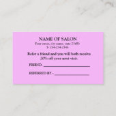 Einfache MINIMAL Fügen Sie Ihre Namensadresse teil Empfehlungskarte (Rückseite)