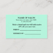 Einfache MINIMAL Fügen Sie Ihre Namensadresse teil Empfehlungskarte (Rückseite)