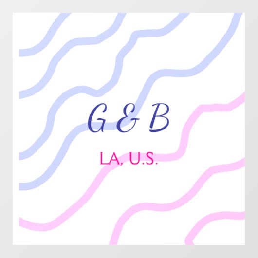 Einfache MINIMAL Fügen Sie Ihrem Paar den Namen St Fensteraufkleber (Blatt)