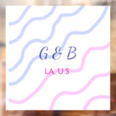 Einfache MINIMAL Fügen Sie Ihrem Paar den Namen St Fensteraufkleber (Blatt 2)