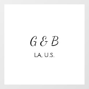 Einfache MINIMAL Fügen Sie Ihrem Paar den Namen St Fensteraufkleber